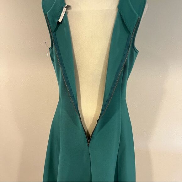 Halogen green Teal v-neck Sleeveless skater style Dress size large - Picture 9 of 14